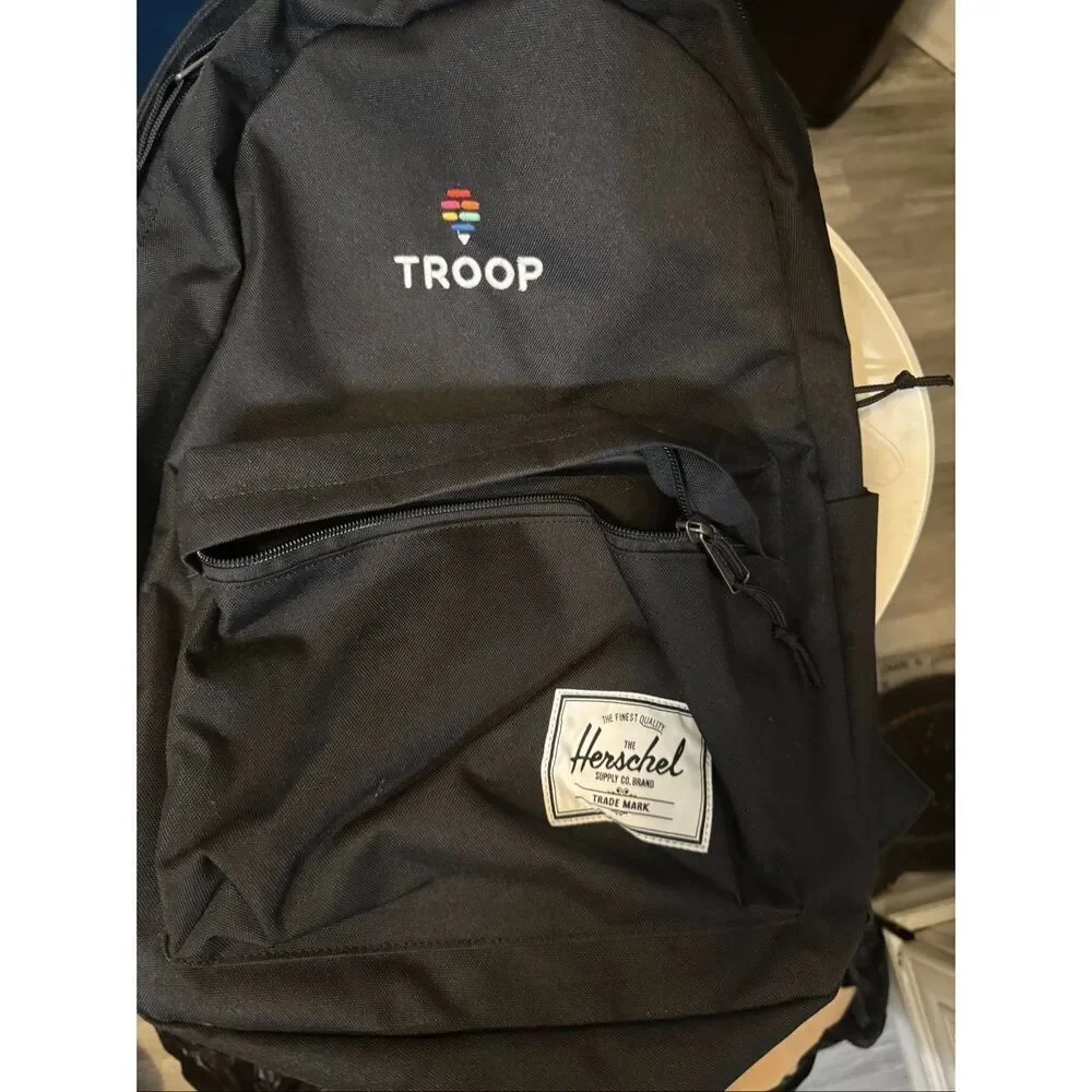 Herschel Supply Co. x Troop Unisex Embroidered Logo Backpack Black One Size NWOT
